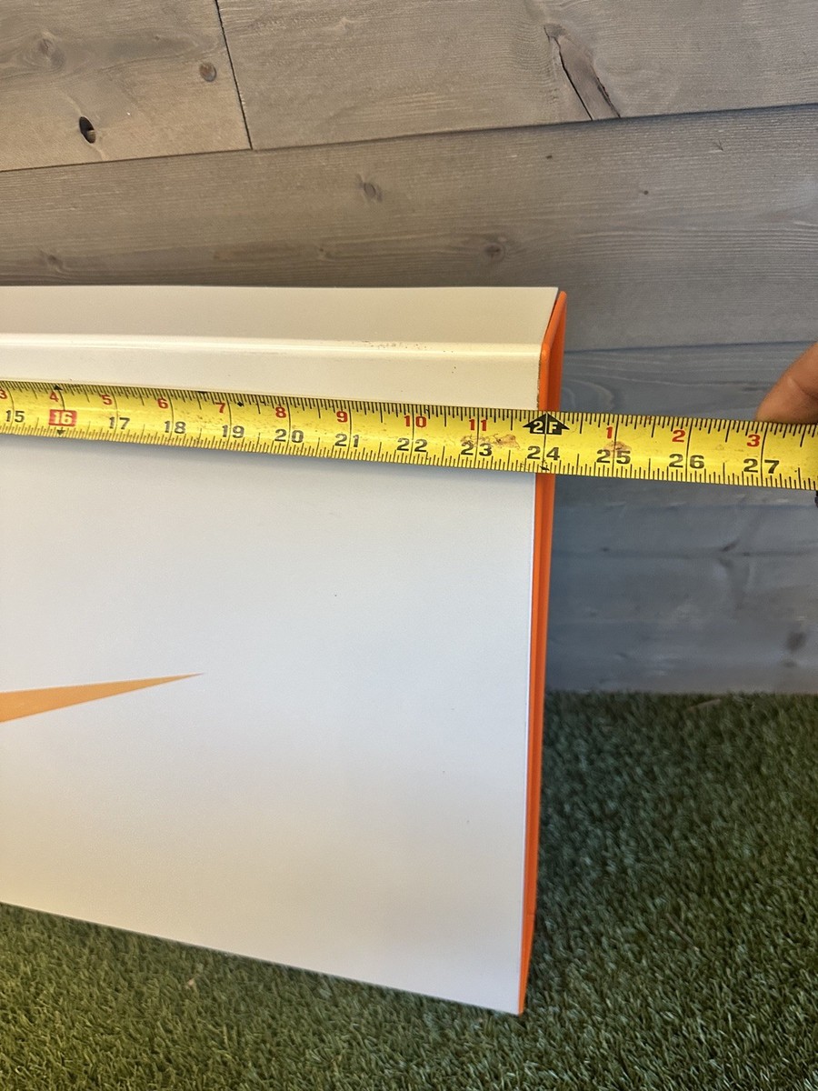 Nike Branded Metal Shoe Store Sign Display White With Orange
