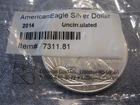2014 American Eagle silver dollar in Littleton sealed wrapper uncirculated