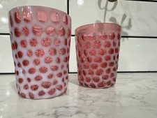 Cranberry Swirled Windows Tumbler Hobbs Antique