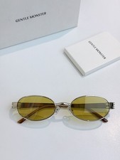 Gentle Monster Cali Oval Sunglasses Silver Yellow Lens 54-20-140