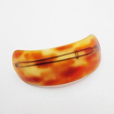 Vintage 70s FRENCH Faux Tortoiseshell Barrette, Large 3.5" Curved Hair Clip