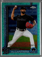 2025 Topps Chrome Logofractor Aqua Refractors #126 Sandy Alcantara /199