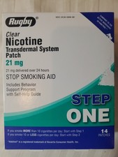 Rugby 21mg Nicotine Transdermal System Patch - 14 Count 08/2027 Exp