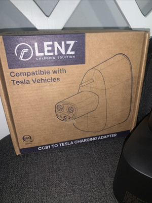 LENZ CCS1 to Tesla Adapter, 300A / 500V / 250KW DC Level 3 Fast Charging (Black)