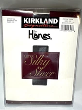 3 Kirkland Signature Hanes Control Top Reinforced Toe Barely Black EF Pantyhose