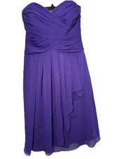 David  s Bridal Size 4 Bridesmaid Formal Dress Regency Crinkle Chiffon Purple EUC