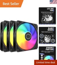 High-Efficiency ARGB Cooling Fans - 120mm 3-Pack with Daisy-Chain Capability