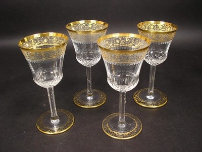 St. Louis* Thistle*4 x Weingläser*Weinglas*Gold*Stempel*Vintage*