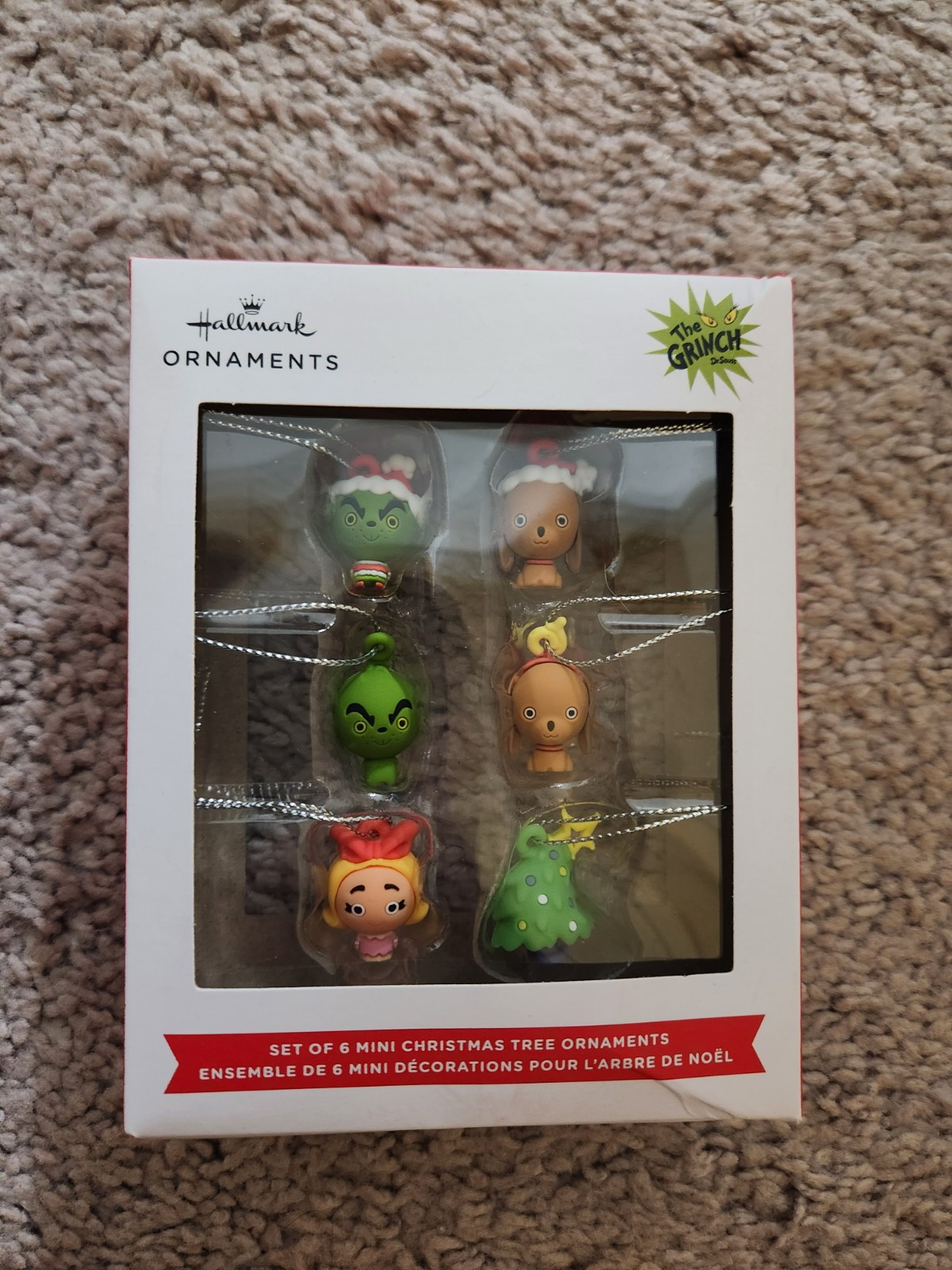 Hallmark Grinch Boxed Set of 6 Mini Ornaments NIB