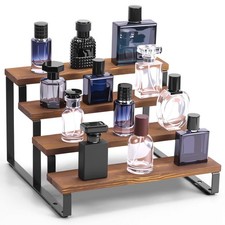 Wooden Cologne Organizer For Men, 4 Tiers Cologne Stand Shelf, Perfume Organi...