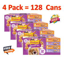 128 Cans, 4 Pack - Friskies® Poultry Adult Cat Wet Food - Variety Pack, 176 OZ 1.69 per gallon