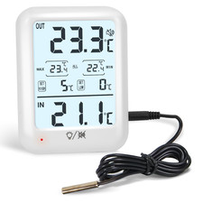 Digital Freezer Thermometer Fridge Temperature with Alarm, Backlight, Magnet,...