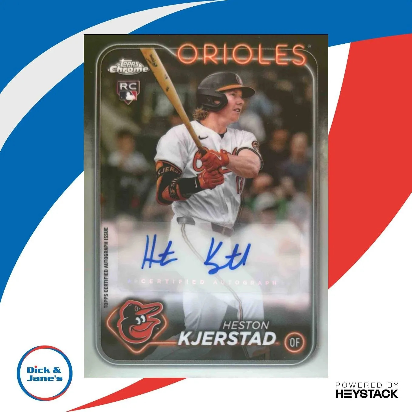 2024 Topps Chrome Update Heston Kjerstad Auto #AC-HK RC Baltimore Orioles