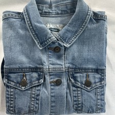 Old Navy Denim Jean Jacket Women Size Medium Wash Cotton Button Up