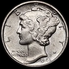 1942 MERCURY DIME AU FREE USA SHIPPING