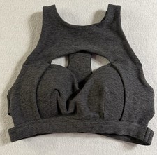 Bombshell Sportswear Powerhouse Sports Bra Keyhole Extra Small XS Grey EUC