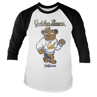 Berkeley University - California Gelbgolden Bärenmuster Baseball Lang Arm