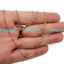 Genuine 18K Rose Gold Filled Tarnish-Resistant 1.5 mm Cable Chain Necklace K076R