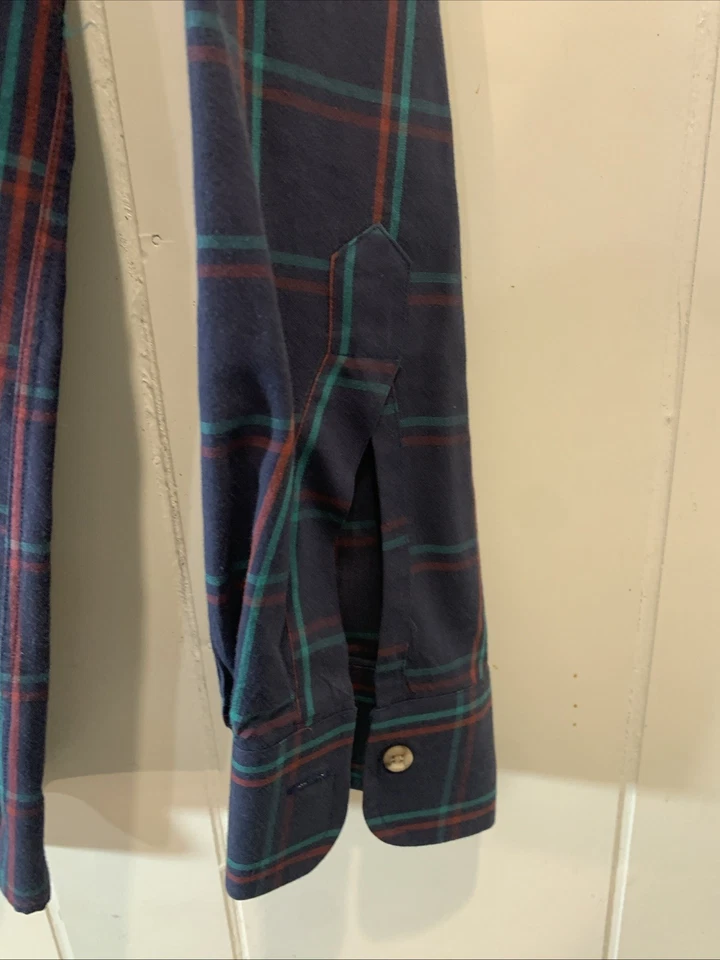 Vintage Gant Dress Shirt Mens Size Med Blue Red Green Plaid Long Sleeve - Image 3 of 4