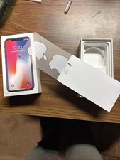 Apple iPhone X Empty Box -silver 64GB w/Manual Stickers