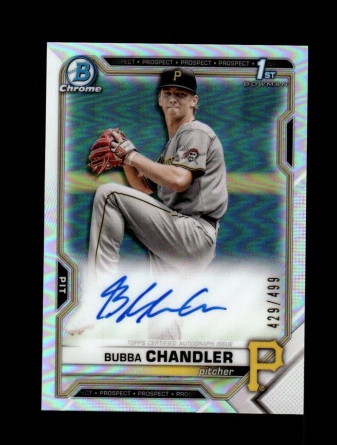 2021 1st Bowman Chrome Bubba Chandler 1st Refractor Auto /499 RC