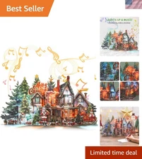 Pop Up Christmas Card, 3D Animated House Design, Jumbo Paper Xmas Giant Greeting