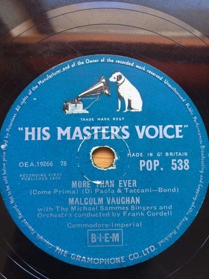 Malcolm Vaughan - More Than Ever (Come Prima) / A Night To Remember (Shellac,...