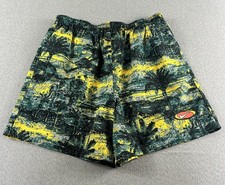 Vintage 90s Nike Swim Trunks Mens M Abstract AOP Palm Trees Geometric AOP