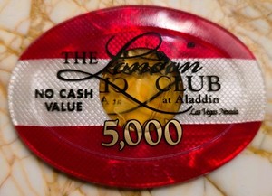 The London Club at Aladdin Las Vegas, Casino Plaque Chip $5,000.