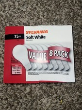 8 Pack Sylvania 75W Soft White Double Life Light Bulbs NEW Sealed