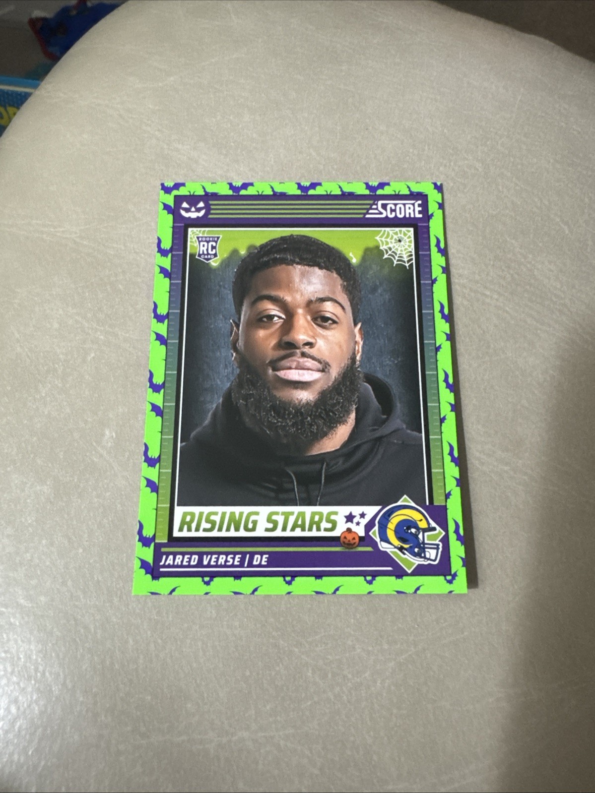 Jared Verse 2024 Score Halloween Green Bats Rising Stars #23 LA Rams RC