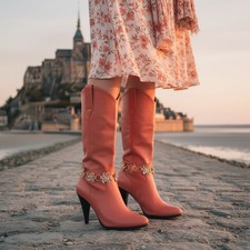 Women Gold Metal Chain Boot Bracelet Wedding Shoe Charm Bling Flower Anklet SET