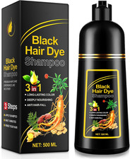 Hair Dye Shampoo Black for Men and Women, 3 in 1 Color Shampoo for Gray and Colo