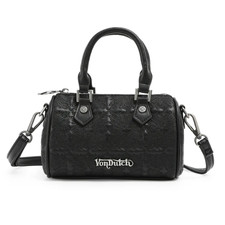 Embroidered Chopper Hanna Bag - Black
