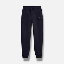 Polo Ralph Lauren Kids Boy's Blue Plaid-Logo Fleece Jogger Pants Size M