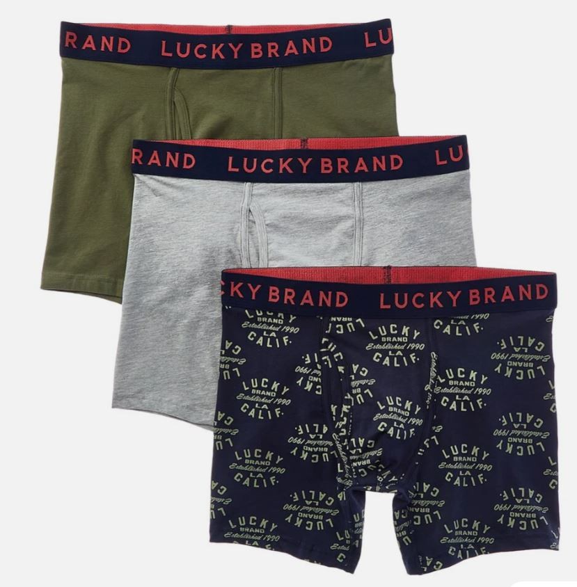 LUCKY BRAND BOXER X3 - 253 CALIF GREEN - LARGE - MEN BRIEF UNDERWEAR PACK P485