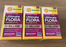 3 Renew Life Ultimate Flora WOMENS CARE Probiotic 25 Billion 30 Caps 