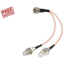 F-Type 3-Way Splitter, 6.8in RG6 Coax Cable for Enhanced TV Reception