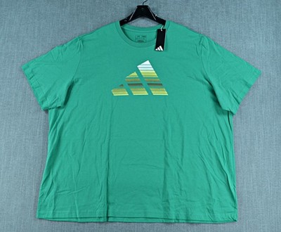 Adidas T-Shirt Men's 4XL Green Bos Gradient Printed Logo Tee NWT