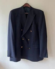 Austin Reed X Chester Barrie Mens Wool Blazer Sport Coat Jacket 46R Gold Buttons
