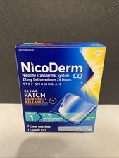 NicoDerm CQ 142050 7-Piece Step 1 Clear Nicotine Patch EXP: 01/2028