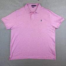 Polo Ralph Lauren Polo Shirt Men XXL Custom Slim Fit Pink Short Sleeve Pony