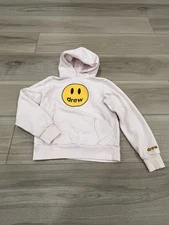 Drew House Mascot Hoodie Kids Youth 8 Pink Smiley Face Logo Pullover Sweater