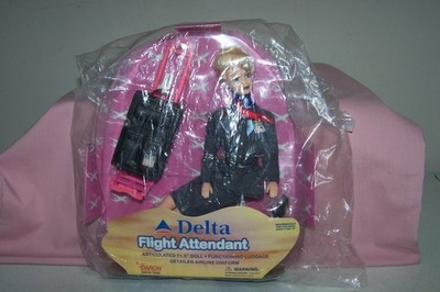 Delta Flight Attendant Articulate Doll 11.5'' NEW Without Pink Case #DA200