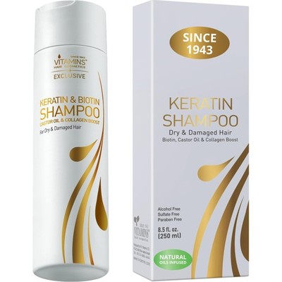 Keratin Shampoo Sulfate Free - Hair Treatment for Dry Damaged Hair - Biotin a...