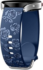 Floral Engraved Silicone Strap Compatible with Samsung Galaxy Watch 7 40mm Sport