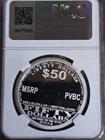2008 NGC PF69 $50 Norfed Liberty Naked Blank Back Rare .999 1 oz Silver Round