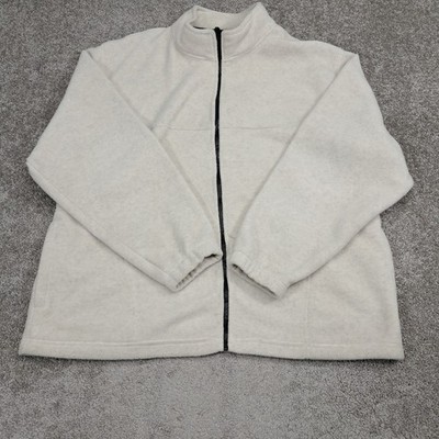 Consensus Sportswear Mens XL Full Zip Fleece Jacket Cream Mock Neck RN 70246