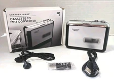Sharper Image Cassette Tape To Digital MP3 Converter USB Flash Drive TESTED