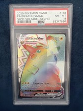 PSA 8 Pokémon Pikachu VMAX 188/185 Vivid Voltage 2020 Secret Rainbow Rare Card on eBay